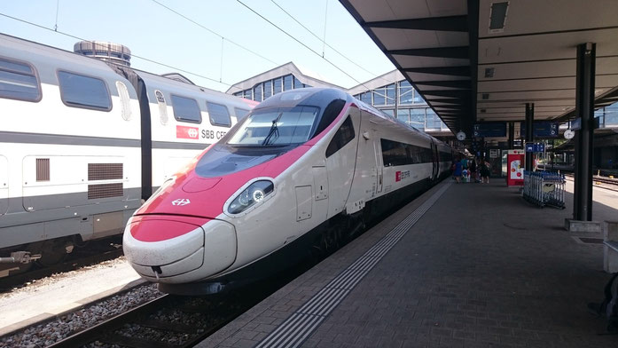 Pendolino nach der Ankunft in Basel SBB